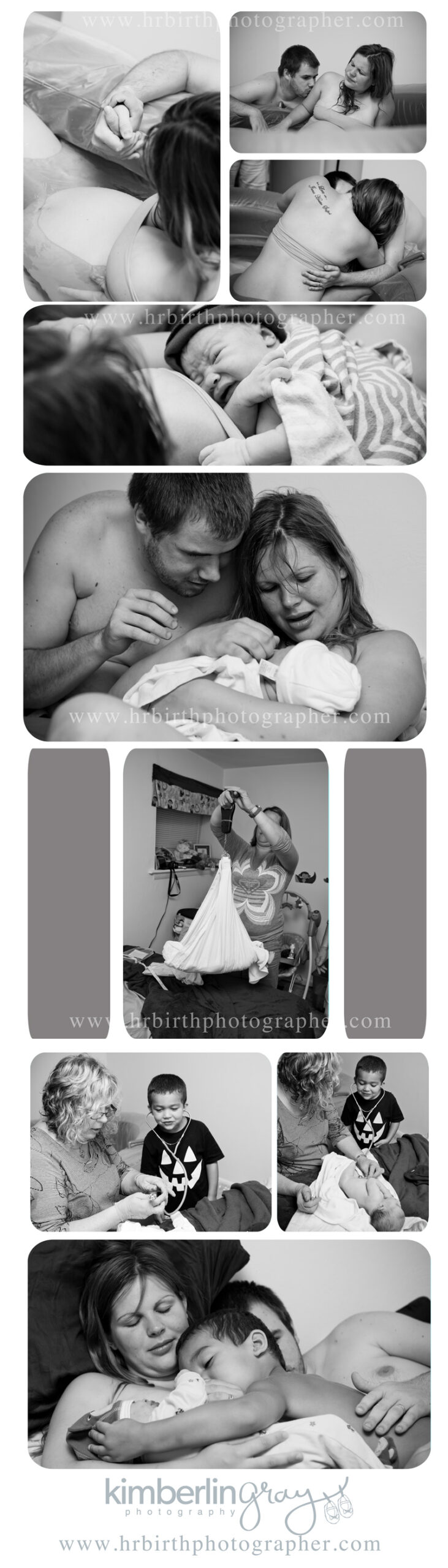 birth photography, home birth collage