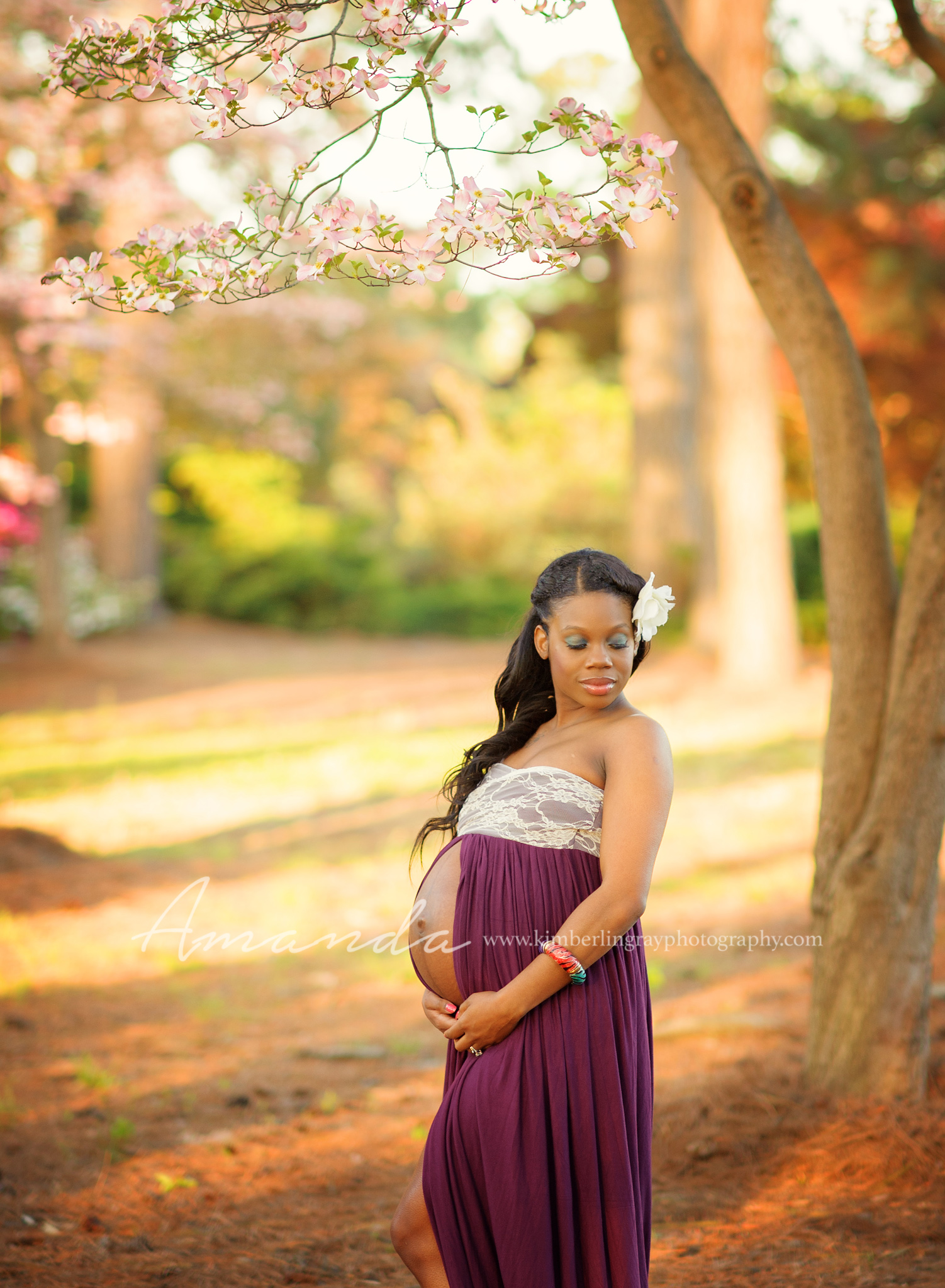 spring maternity gown portraits