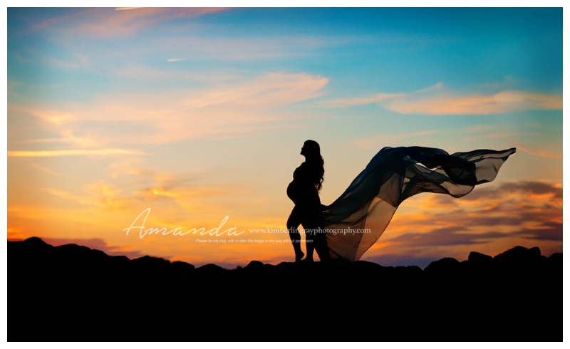 Sunset Maternity Silhouette | Virginia Beach Maternity Photographer